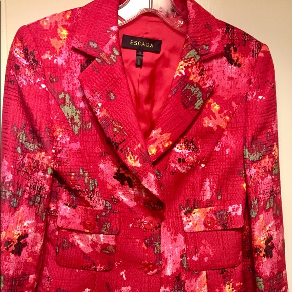Escada Red Print Blazer