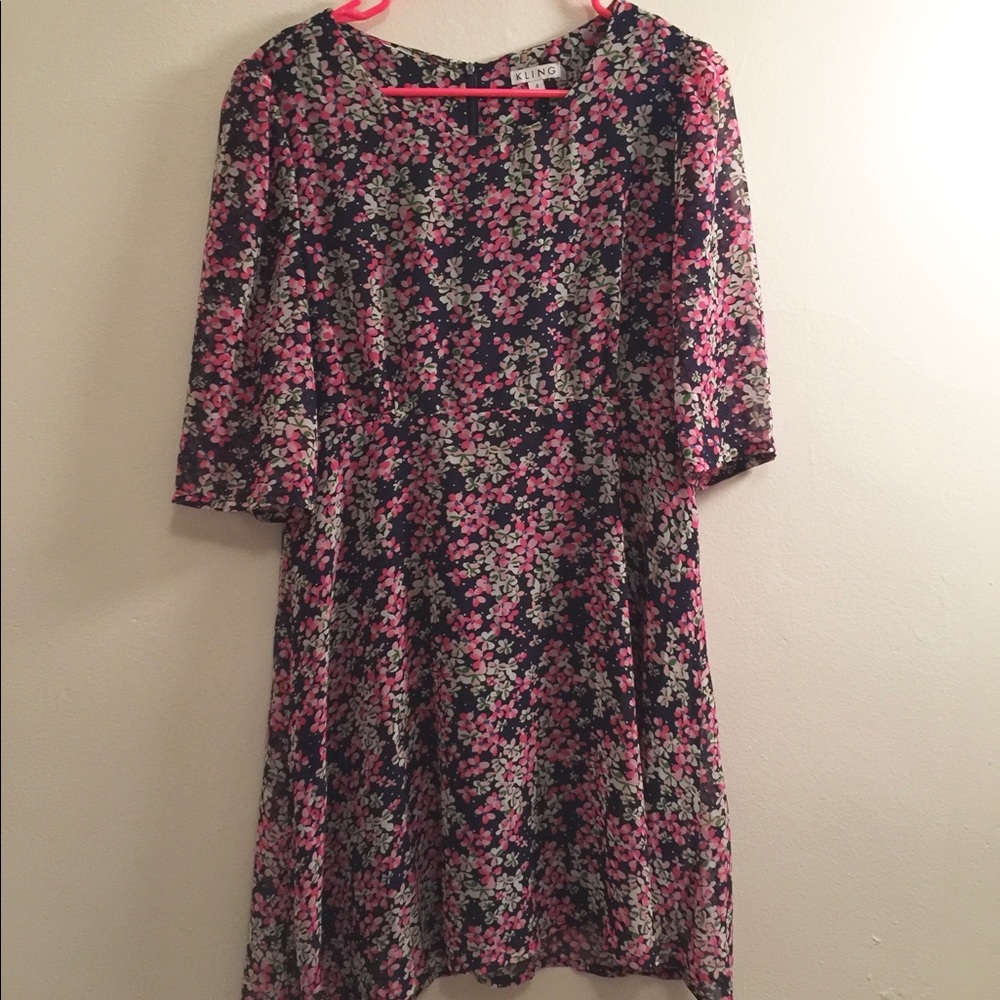Kling ModCloth boho floral vintage style dress