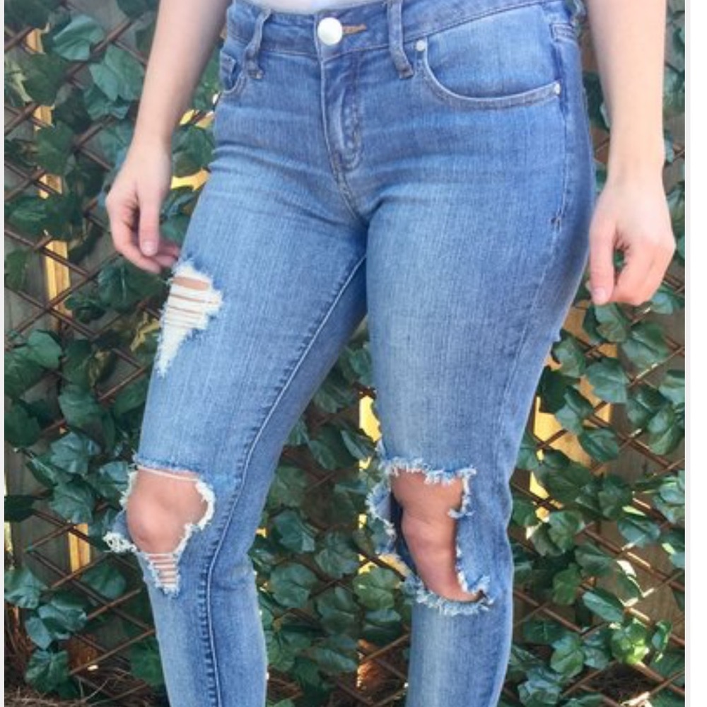 Distressed Denim Jeans