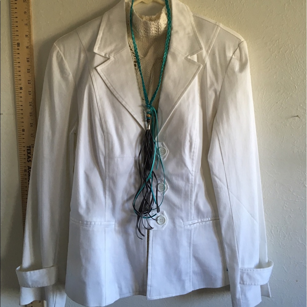 New never worn Spiegel white summer blazer jacket