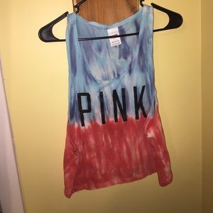 PINK red white and blue tank top