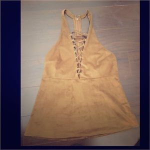 Express suede top