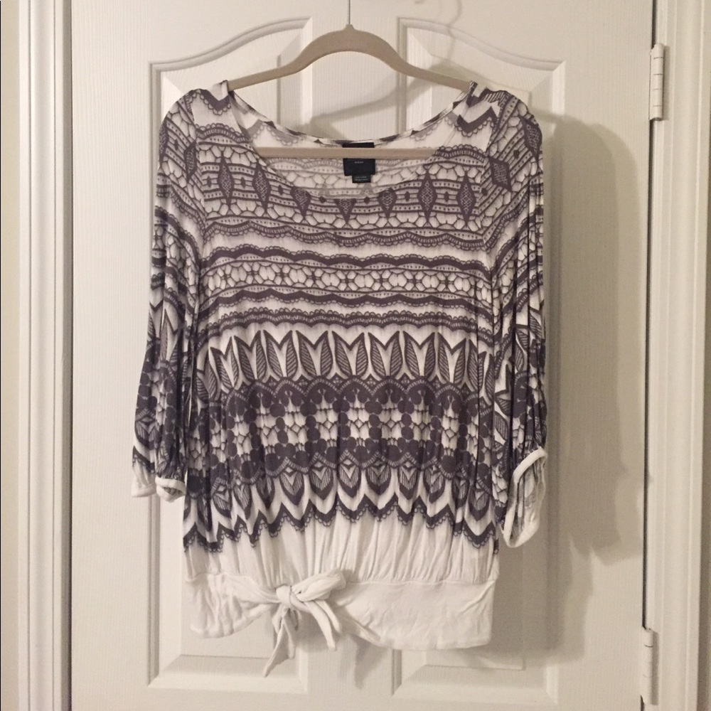 Grey and White Deletta Anthropologie Shirt