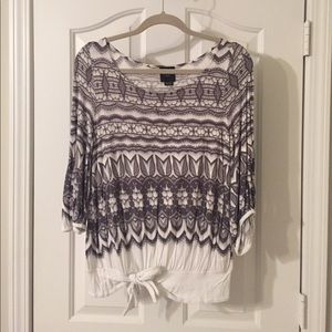 Grey and White Deletta Anthropologie Shirt