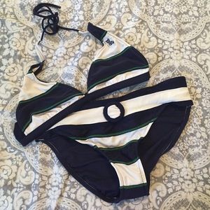 ‼️DONATING‼️Blue and white striped bikini