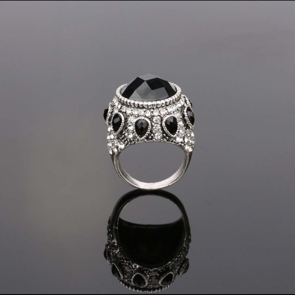 Huge Black Onyx and Pavé Statement Ring