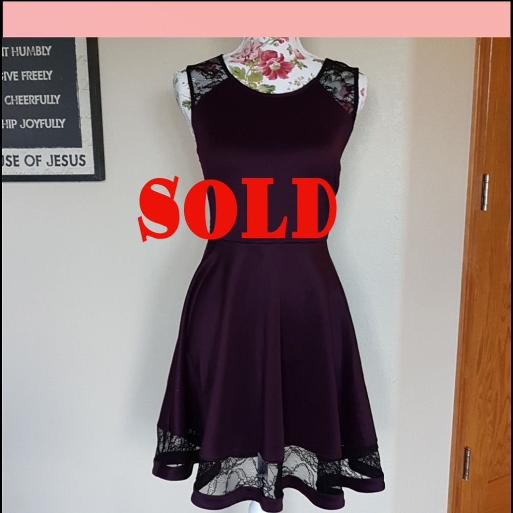 purple lacey dress