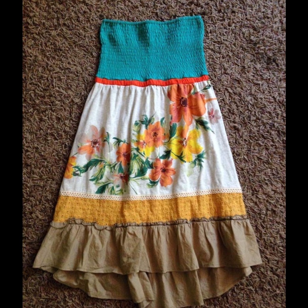 High-low Strapless Summer Dress