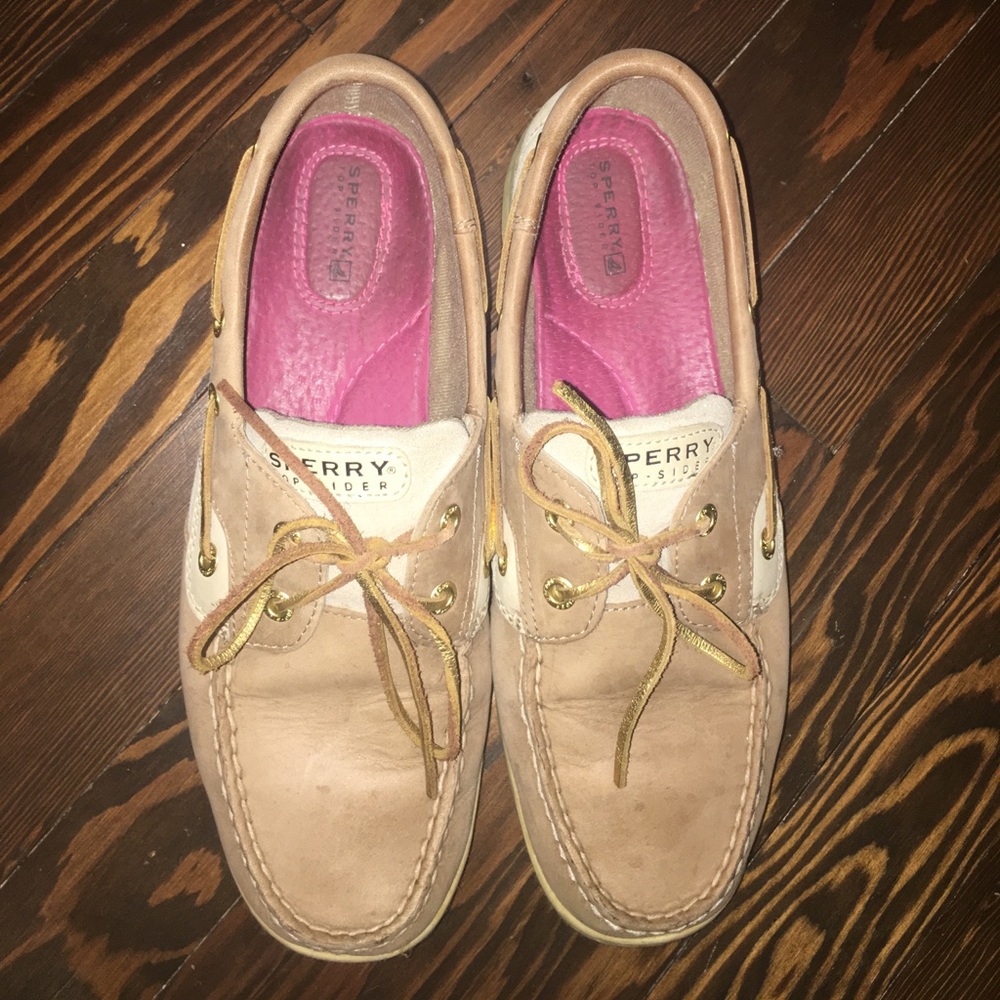 Tan Sperry boat shoes size 10!
