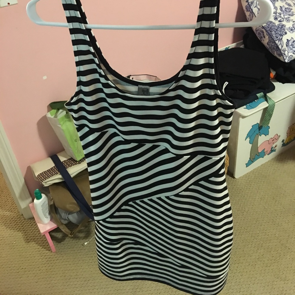 Black and white stripped dress