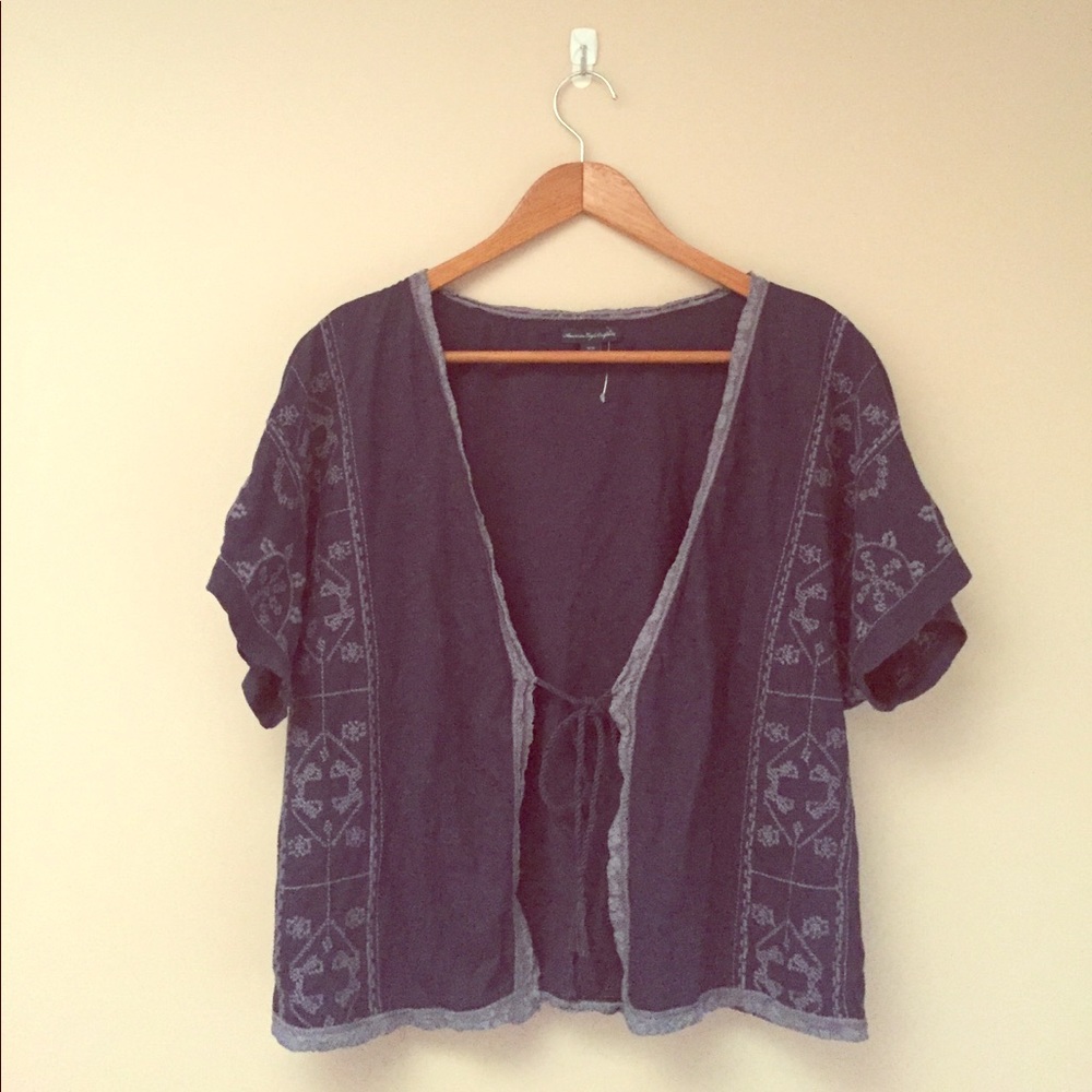 American Eagle Outfitters Embroidered Cardigan