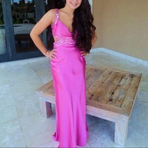 Beautiful pink prom dress or formal dress