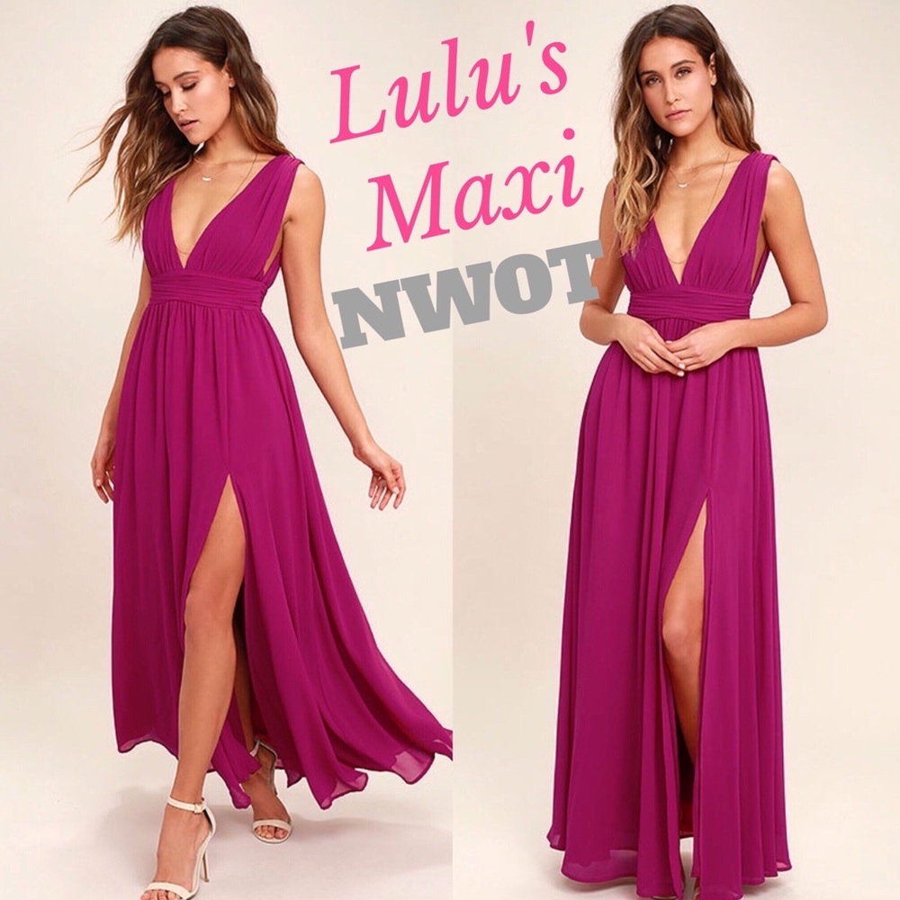 Lulu's Magenta Maxi Dress