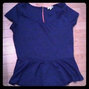 Blue peplum top