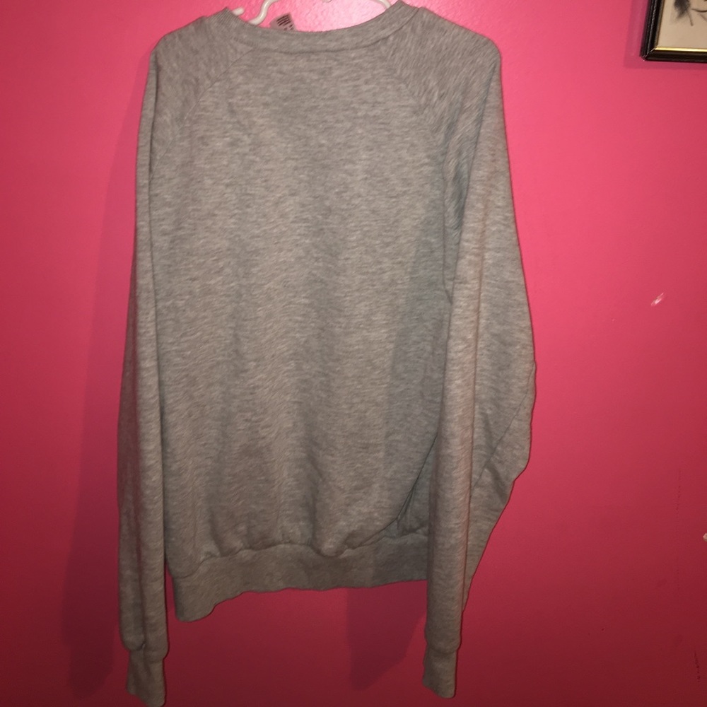 silver sweatshirt with writing on chest area - Picture 2 of 3