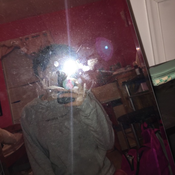 silver sweatshirt with writing on chest area - Picture 3 of 3