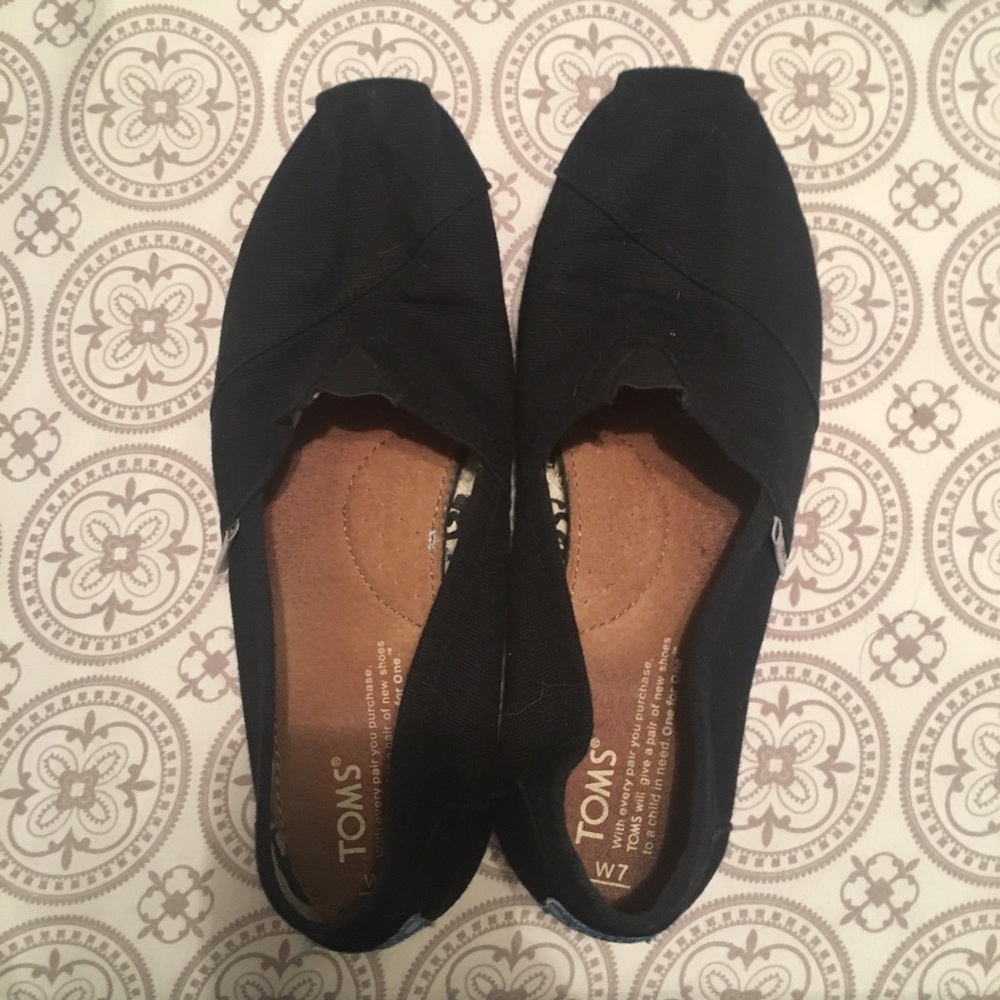 Black Toms Classic Slip-ons