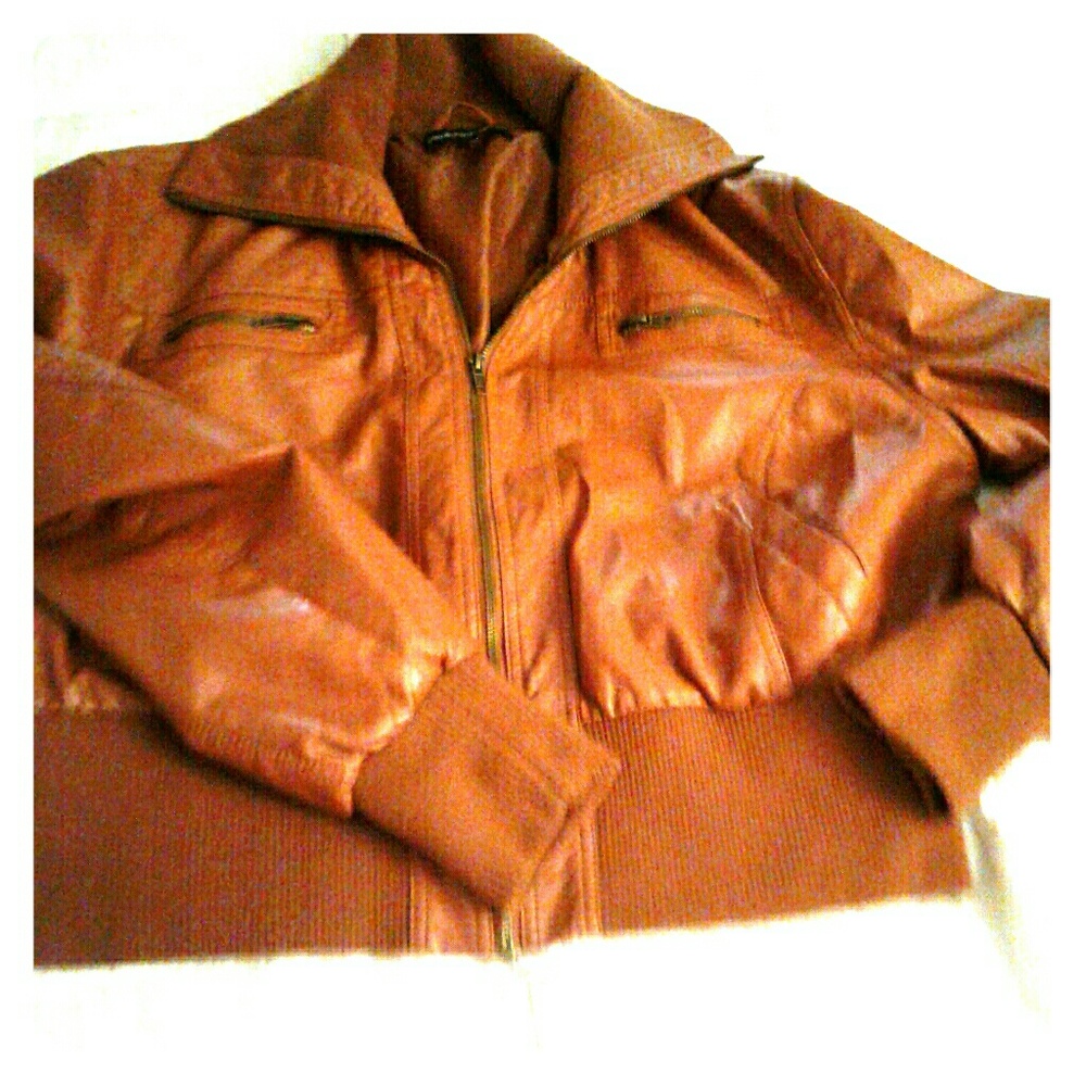 Brown leather jacket