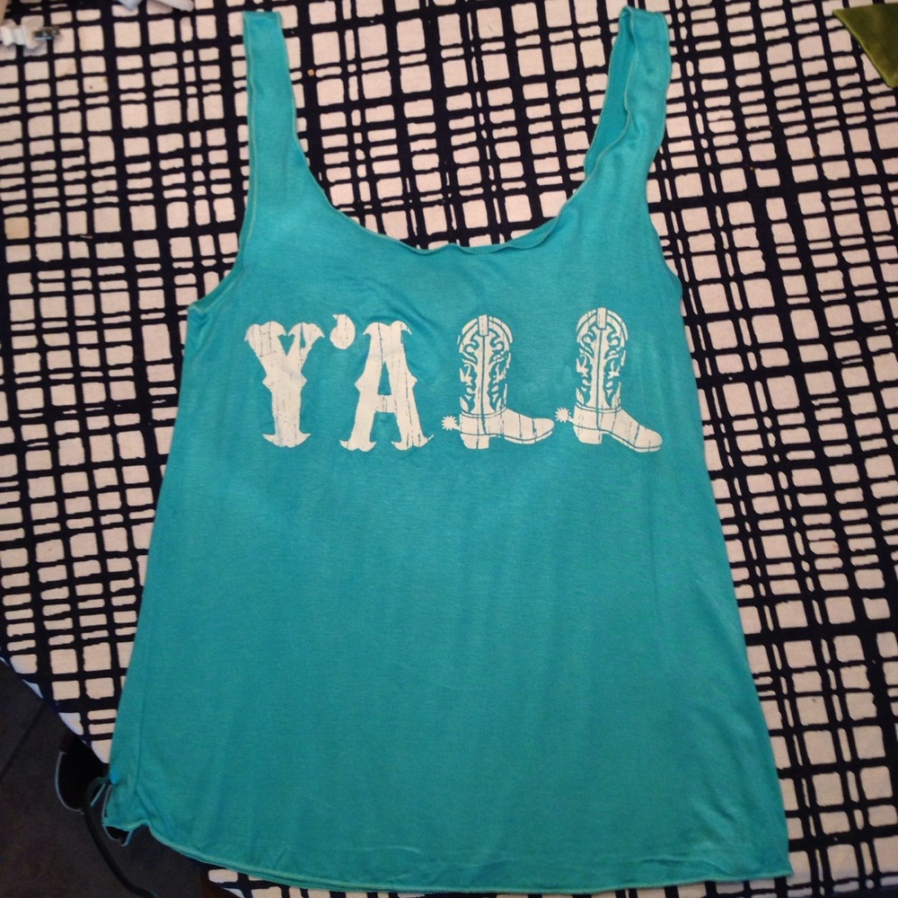 Turquoise ya'll tank top