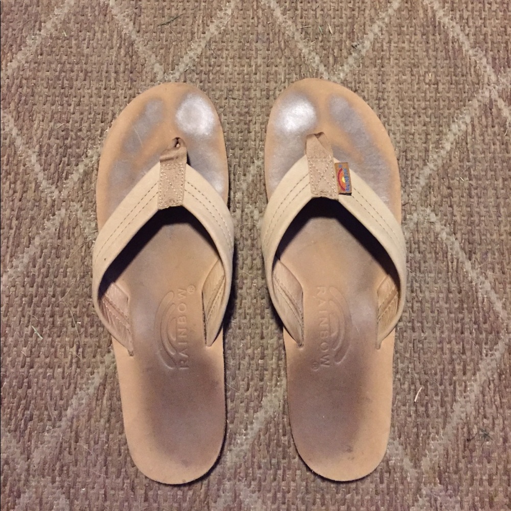 Rainbow flip flops