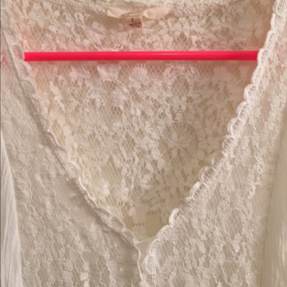 ModCloth White Crochet Lace Dress Summer Boho - Picture 2 of 3