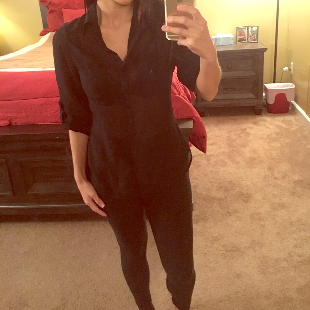 See Through Black Blouse With Lace