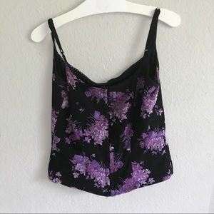 Purple Flower Corset Tanktop/ Vintage / S