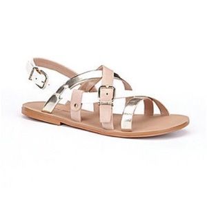 Gianni Bini sandals. Gold/white/neutral straps.