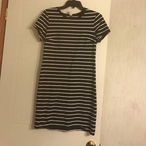 Tight Fitted Black & White stripped Dress