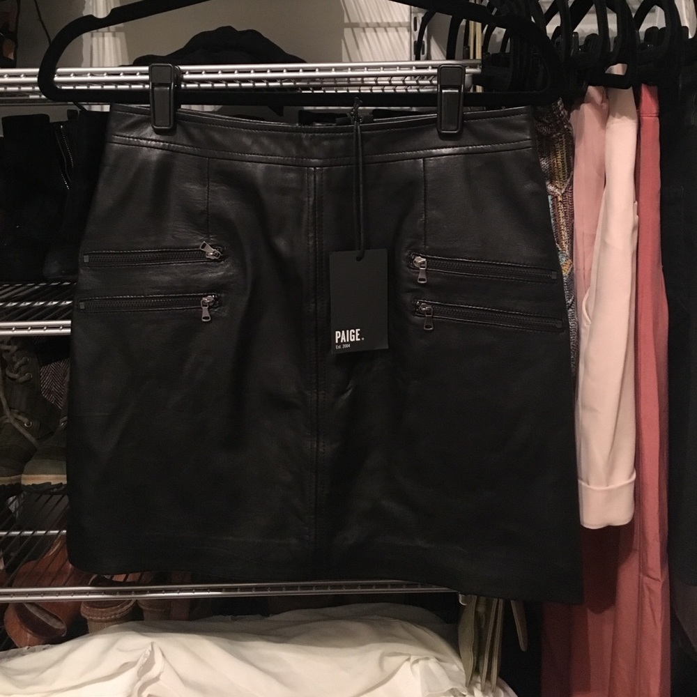 Paige Rayleigh leather skirt NWT