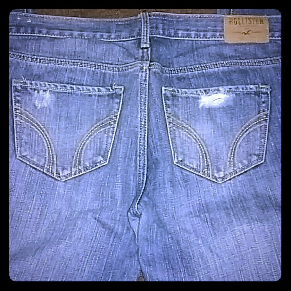 Distressed bootcut jeans