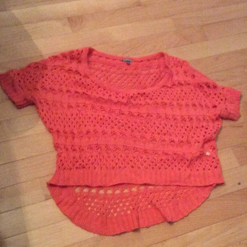 Orange sweater crop top