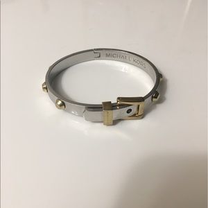 Mk bangle buckle clasp two tone bracelet