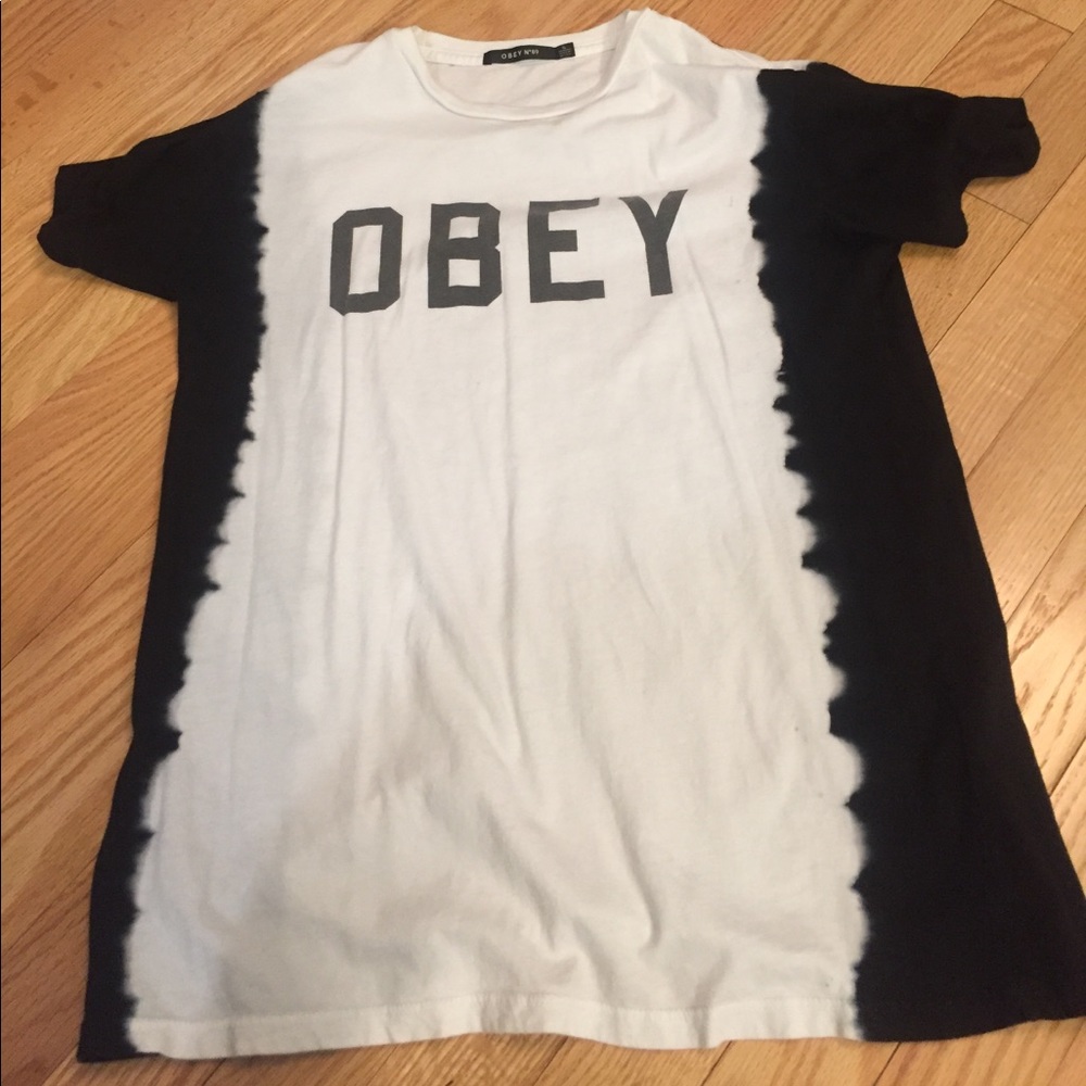 Obey dyed tshirt with brand name