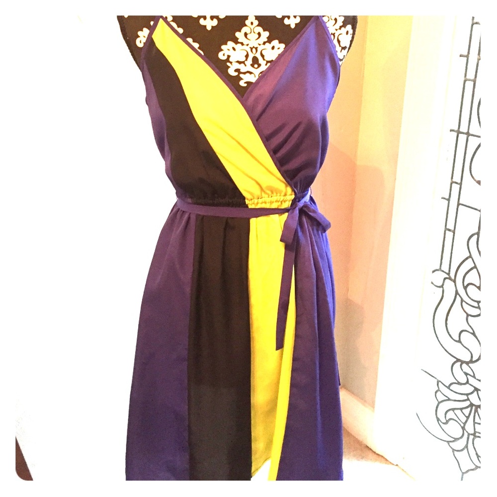 Navy, Lime Green, and Black dress