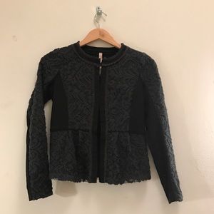 Navy Blue Lace Blazer