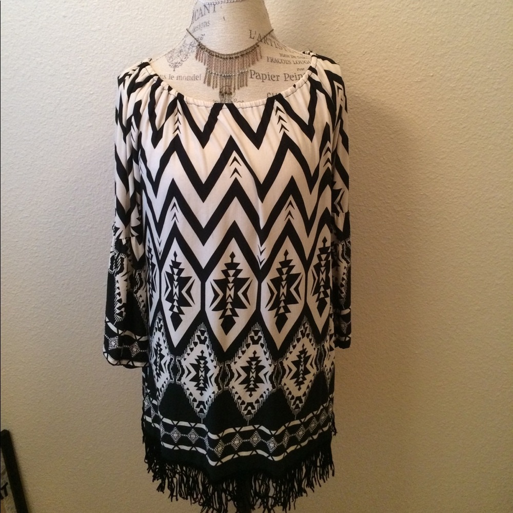 Beautiful Chevron/tribal Blouse made by Lily Pad