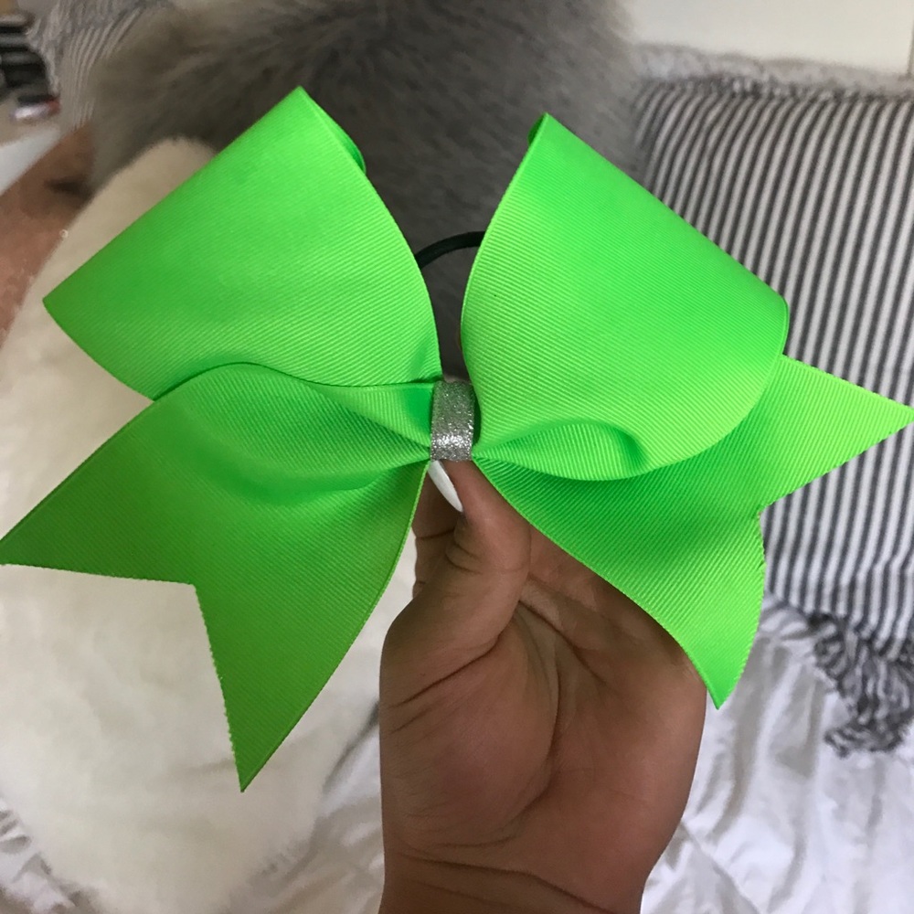 Lime Green Cheer Bow
