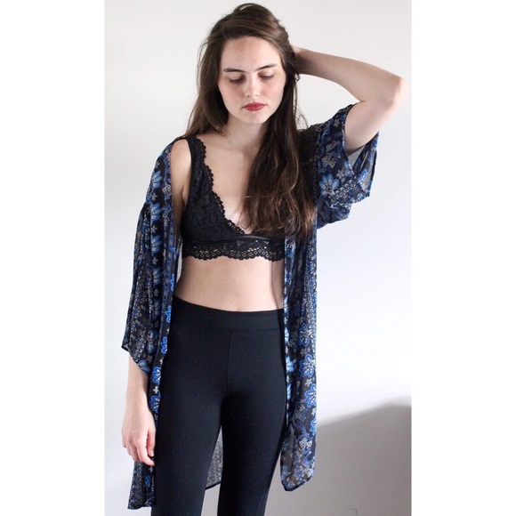 🖤💙 Black & Blue Patterned Open-Front Tunic 🖤💙 - Picture 2 of 4