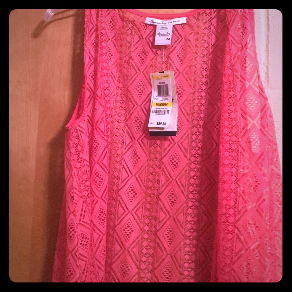 Size M Coral Fringe American Rag NWT