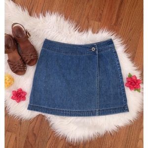 Vintage 90's High Waisted Denim Wrap Skirt Vintage 90's High Waisted Denim Wrap Skirt 