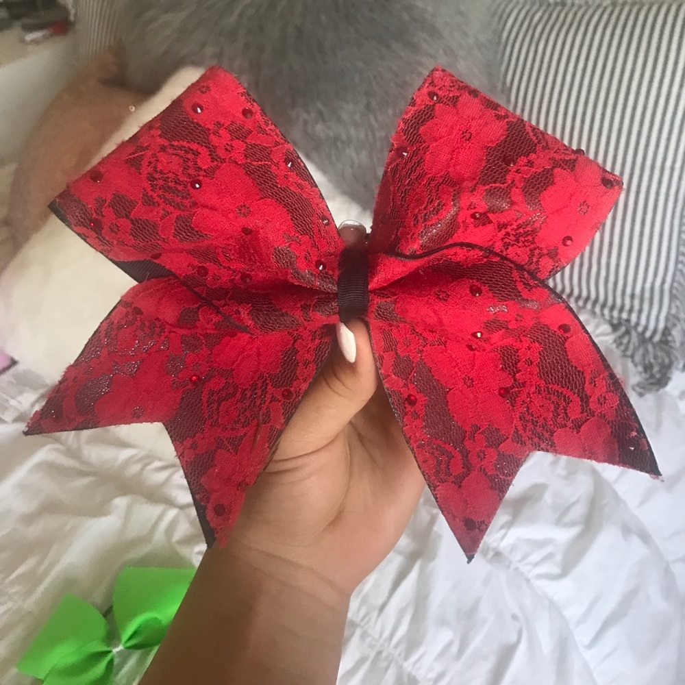 Red & Black Lace Bow
