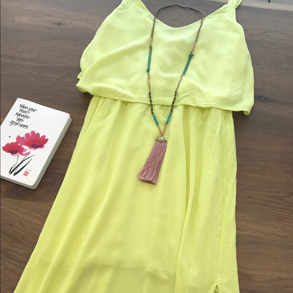 Zara maxi dress, bright yellow