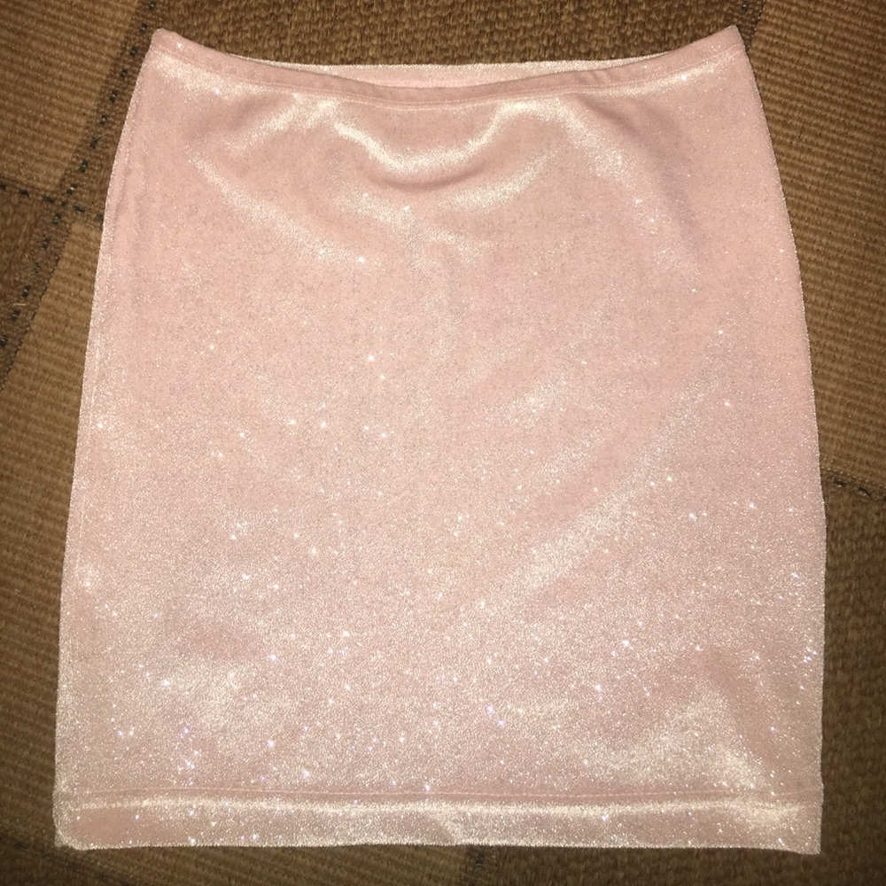 Baby pink American apparel body con pencil skirt