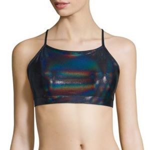 Amazing black holographic onzie bra NWT