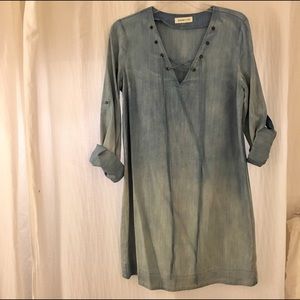 Faded denim tunic/dress