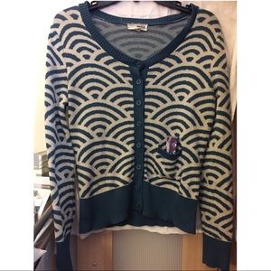 Brooklyn Industries Teal Patterned Cardigan