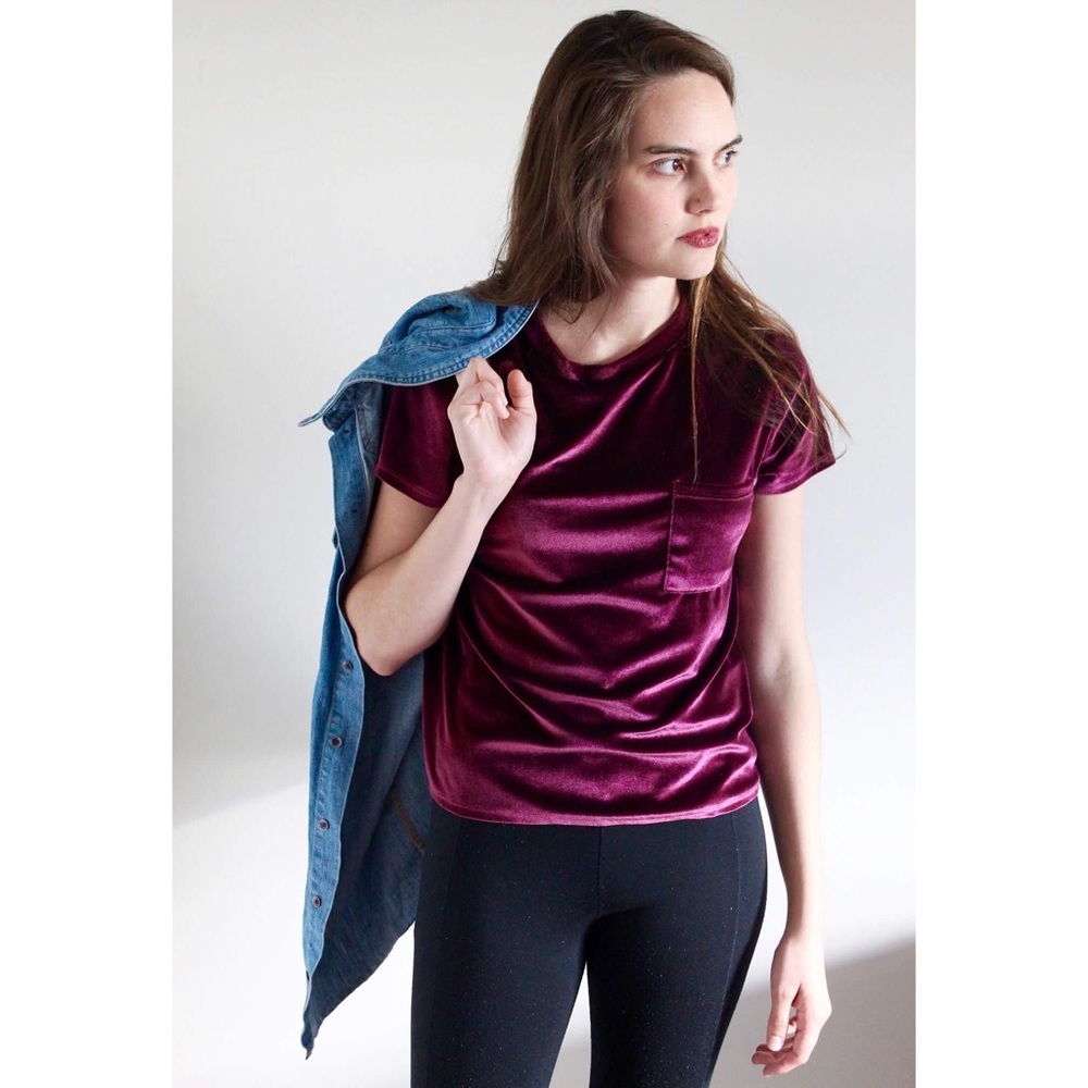 Crushed Velvet Maroon Top