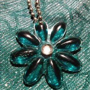 COACH TURQUOISE POMEGRANATE DAISY KEY FOB