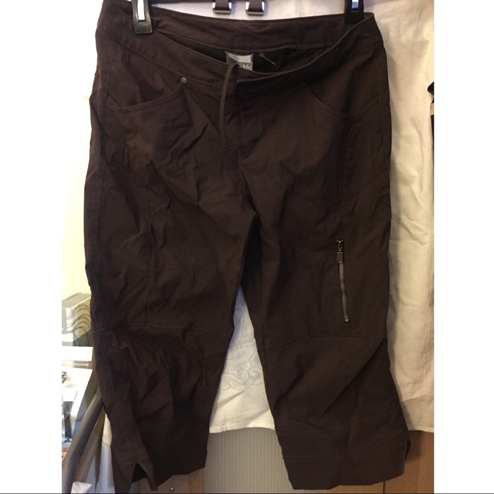 Athleta Capri - brown with drawstring inside